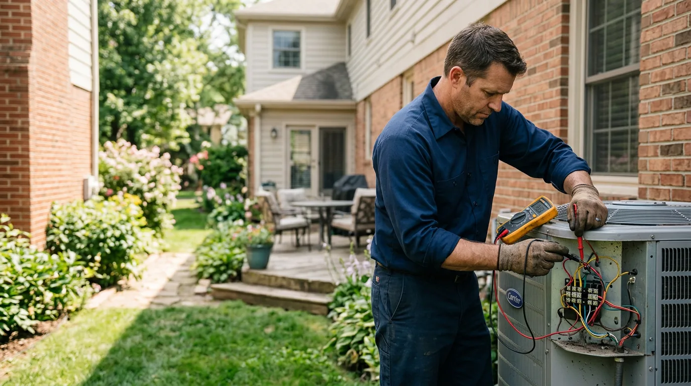 HVAC technician working near Ogden, AR